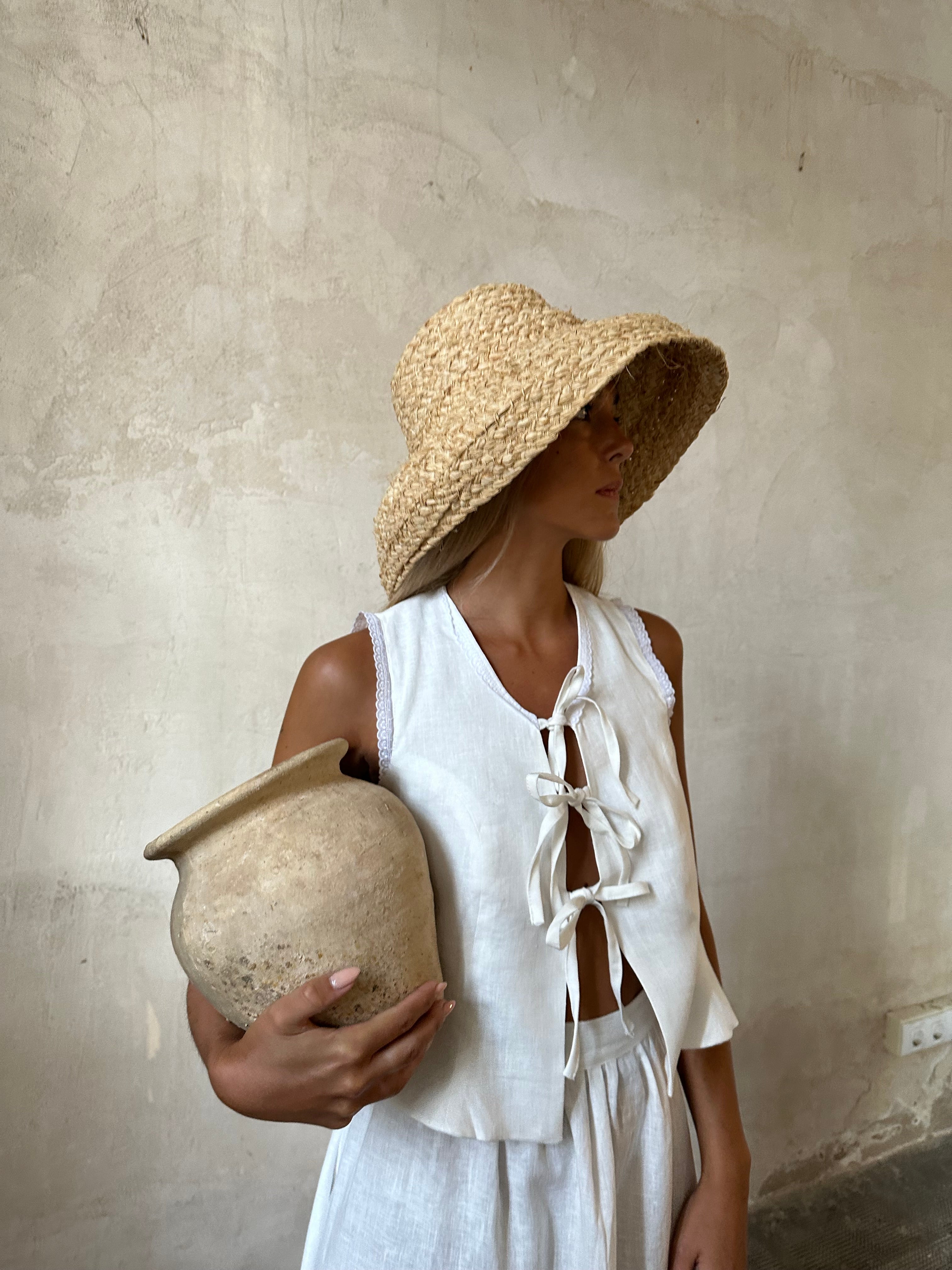 blusa de lino blanca mujer