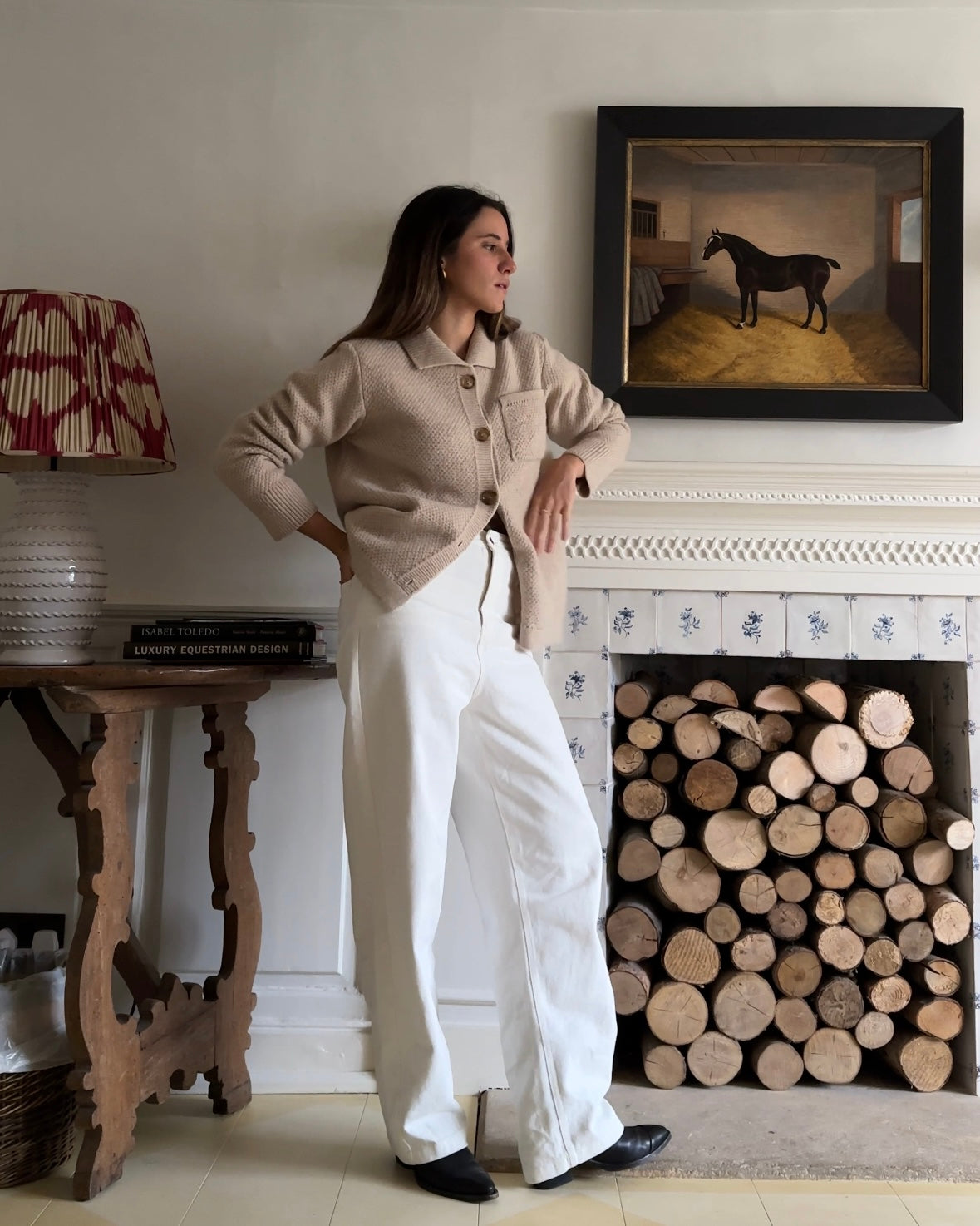 pantalon lino mujer blanco 