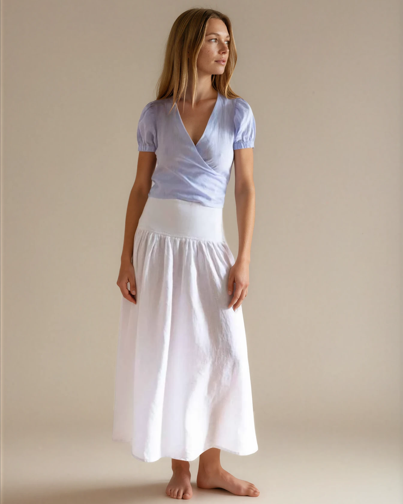 Kate Linen Midi Skirt – High Waisted Linen Skirt | Rouri