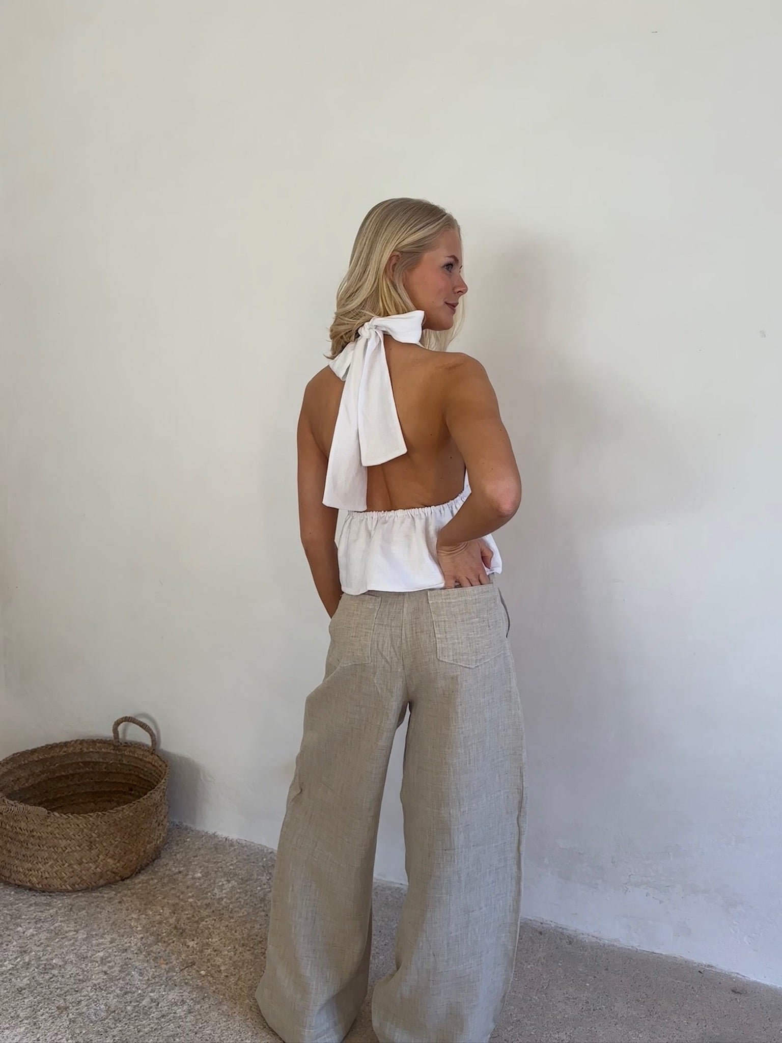 pantalones de lino pata elefante